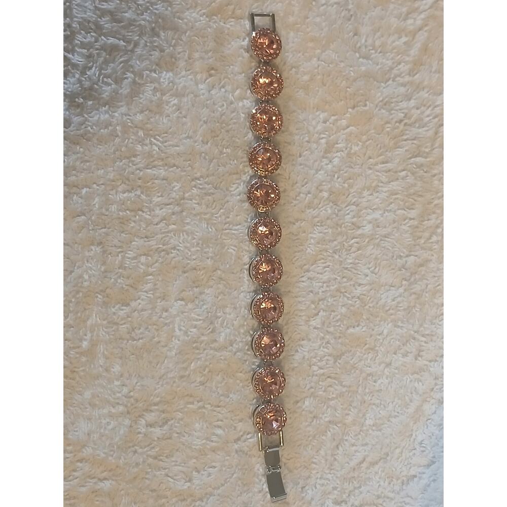 Pink Rhinestone Tennis Bracelet